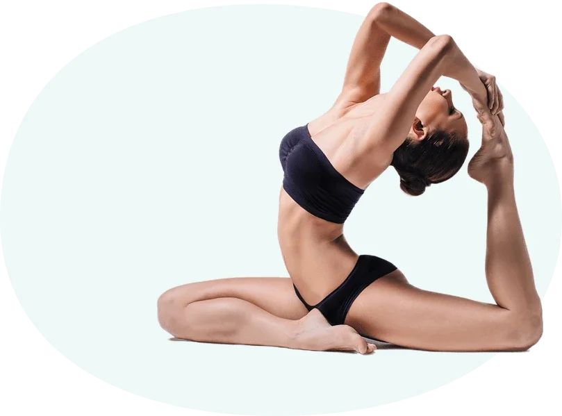 Vrouw in yogapose